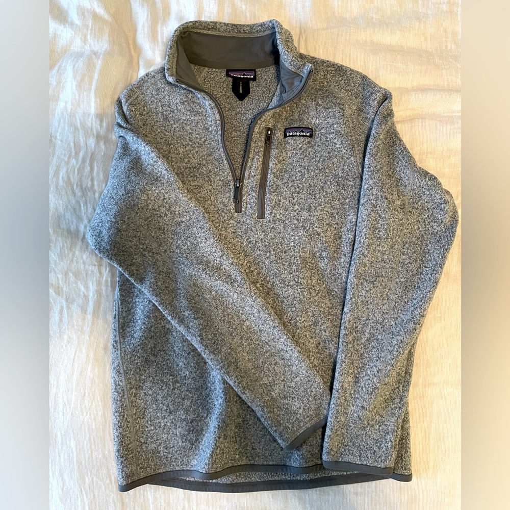 Men’s Medium Patagonia Better Sweater quarter zip, Heather Grey.